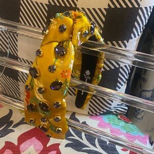 Embellished Yellow Headband with Floral Design